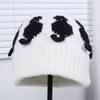 New Cute Cat Jacquard Knitted Wool Hat Female Source Autumn and Winter Warm Cold Hat Showing Face Small Headhat