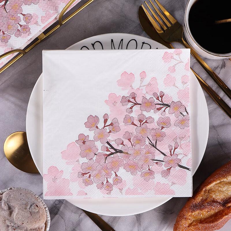 

Lan Xiaoji High-End Cherry Blossom Printed Napkins