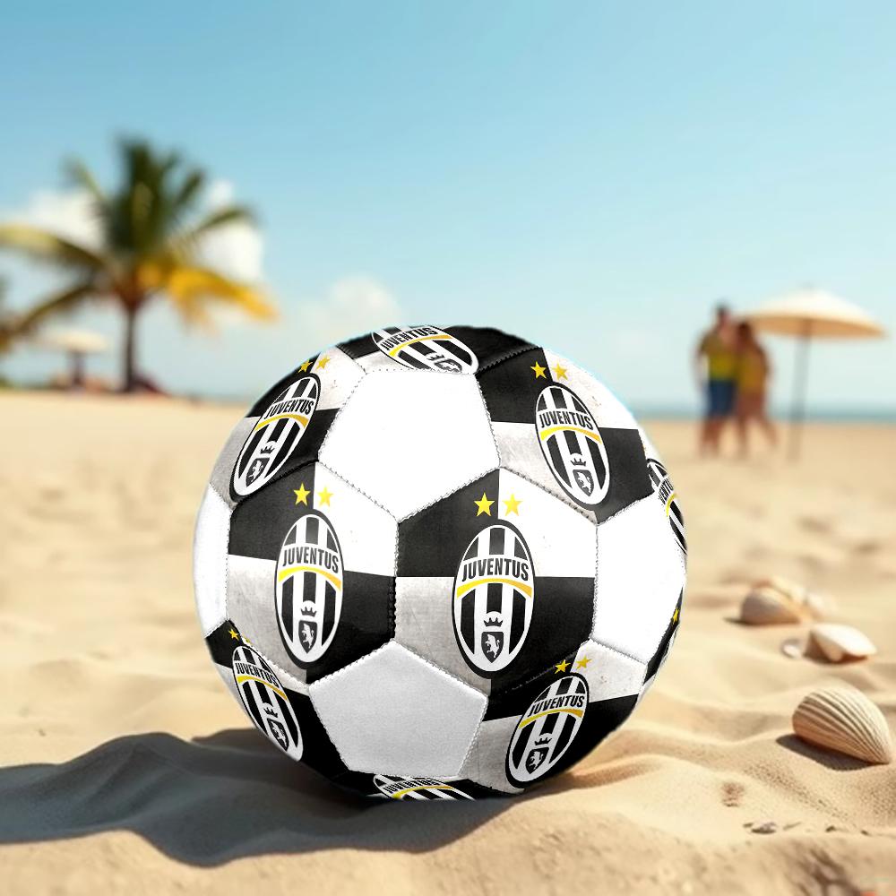 Pallone da Calcio Juventus FC, colorato, adatto a tutte le età, cucito a macchina, materiale PVC, qualità da competizione, resistente e ad alto rimbalzo