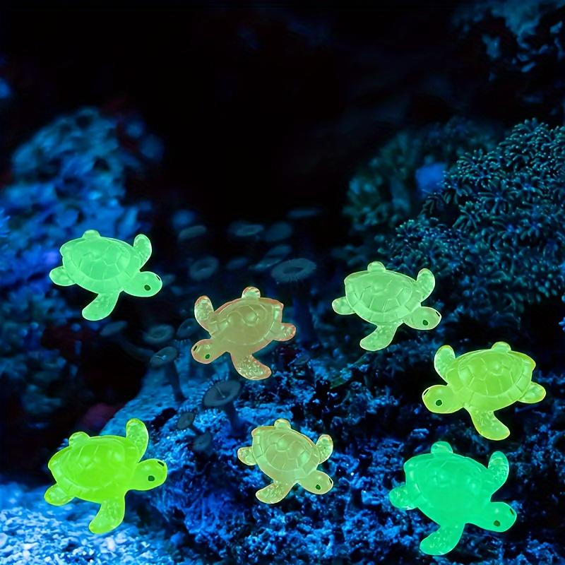 50Pcs Glow-In-The-Dark Resin Miniature Turtle Figurines Set - Diy Crafts, Home Decor & Micro Landscape Accents For Room Decor