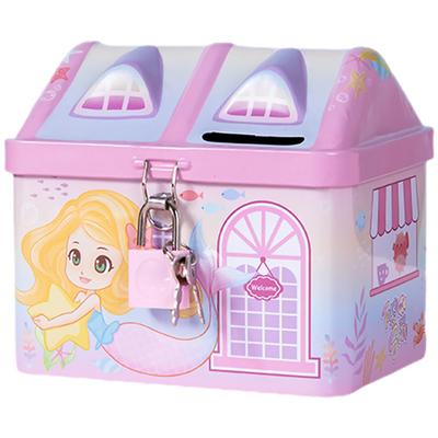 Hucha de Sirena Tarro de Dinero Maceta de Ahorro para Niños Juguetes para Niñas Bebés Hucha de Metal Maceta de Ahorro Contenedor de Monedas Regalo