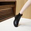 2025 Autumn New Leather Martin Boots Women's Korean Version Rear Zipper Women's Leather Boots One-pedal Platform Casual Shoes