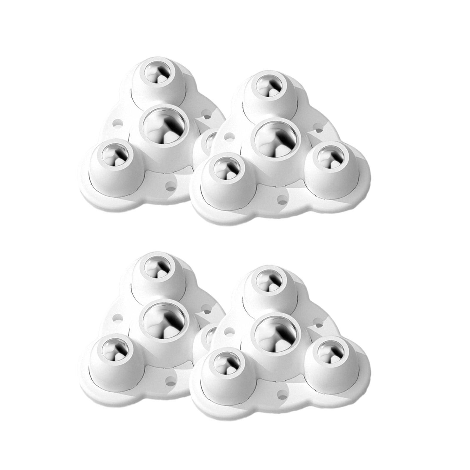 

Set of 4 Stick On Furniture Movers with Steel Bearings Casters Easy Install Stickable Rollers set No Damage to Furniture білий