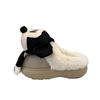 Fashion cartoon three-dimensional Mickey fluffy slippers women's 2025 autumn and winter new outer wear warm half-towed cotton slippers