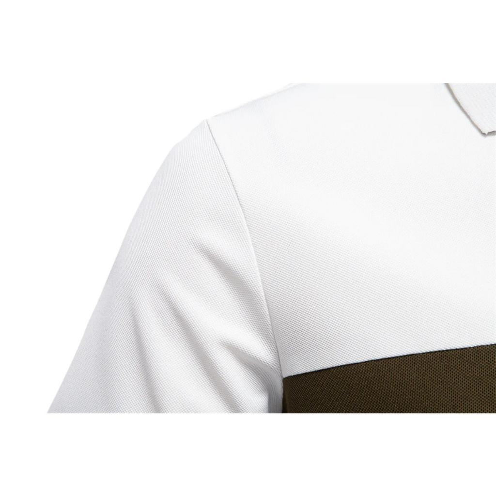 TrendHub Herren V-Ausschnitt Gestreiftes Poloshirt Atmungsaktives Slim Fit Poloshirts für Herren Leichtes Lässiges Sportliches Polo