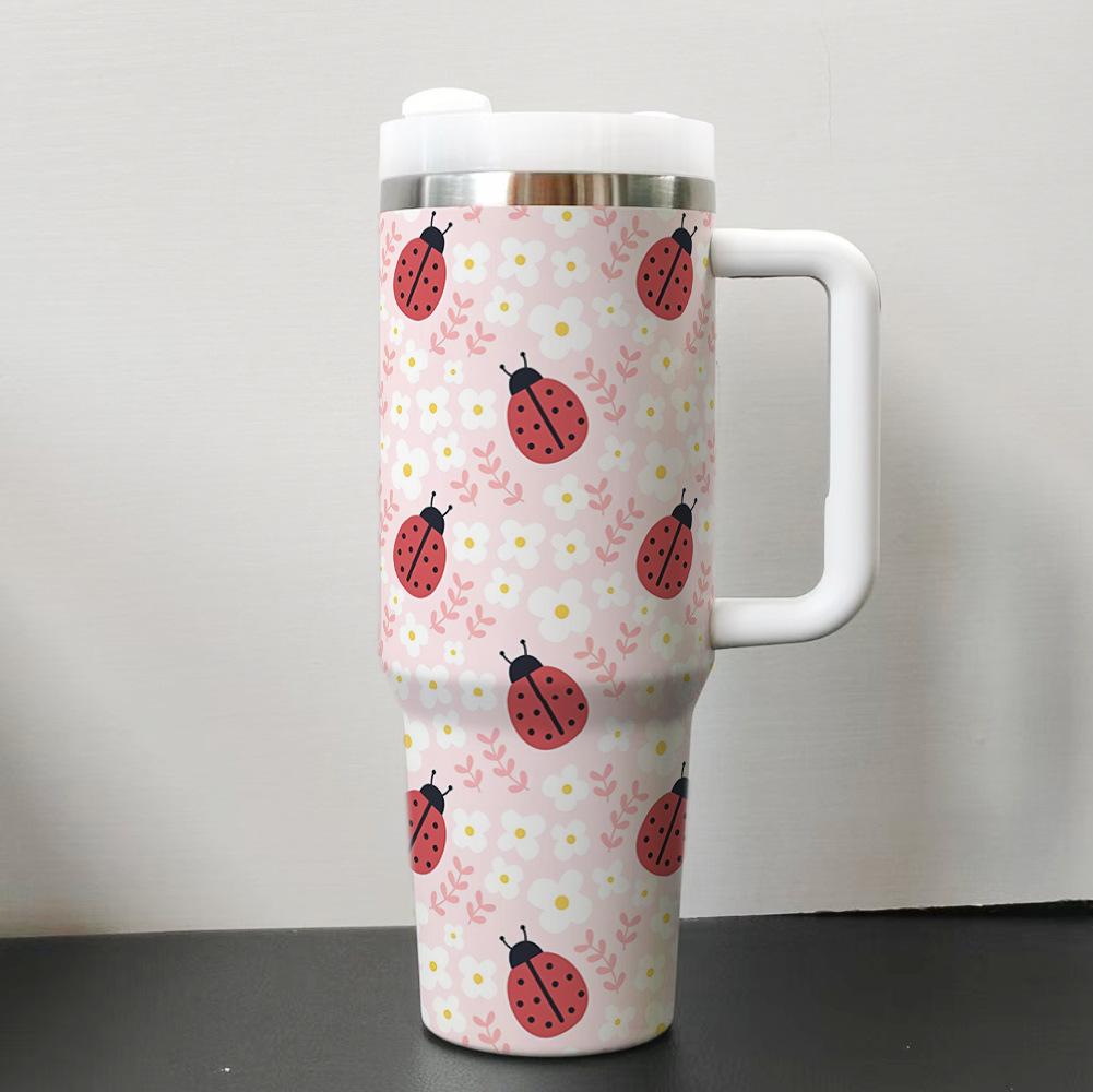 Flower Tumbler 40oz Ice Cup Large Capacity Car Cup Beer Cup