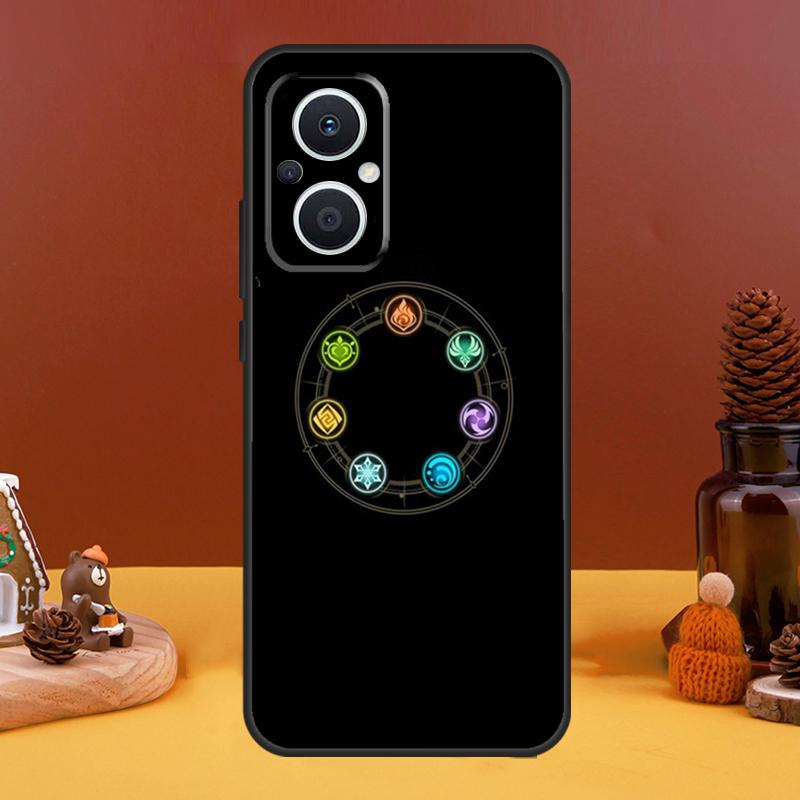 Genshin Impact Elements Case For OPPO Reno 8T 4Z 5Z 10 Pro 11 F 4 5 6 7 8 Lite OPPO Find X5 X6 Pro X2 X3 Lite Cover