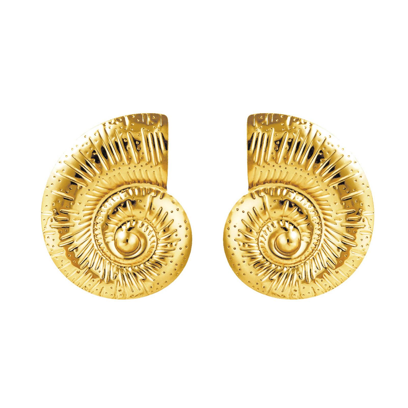 Крупные Серьги-Ракушки для Женщин Ретро Серьги-Подвески с Морскими Животными One Size золотой