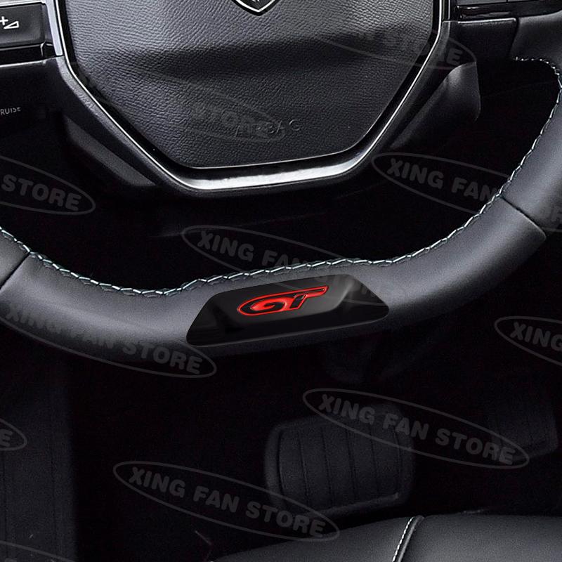 VZQR9 GT Metal Emblem Car Steering Wheel Badge Sticker Decal For Peugeot 208 5008 4008 3008 508 GT Line Decoration Accessories