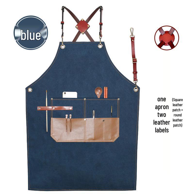 Custom Logo Barber Denim Apron for Hairdressers, Stylists, Artists, and Students