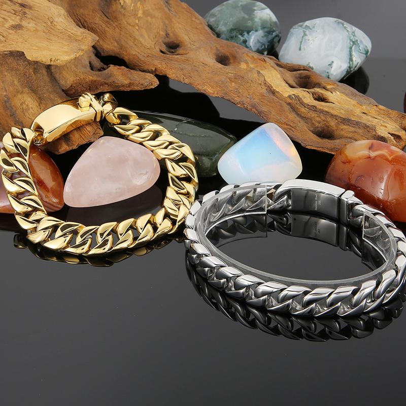 Pánský náramek 12 mm široký řetízek z nerezové oceli s přívěsky na ruku pro muže, vintage pánské šperky, doplňky