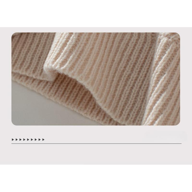 Herbst und Winter Lockeres Rundhals Strickoberteil Diamant Pullover