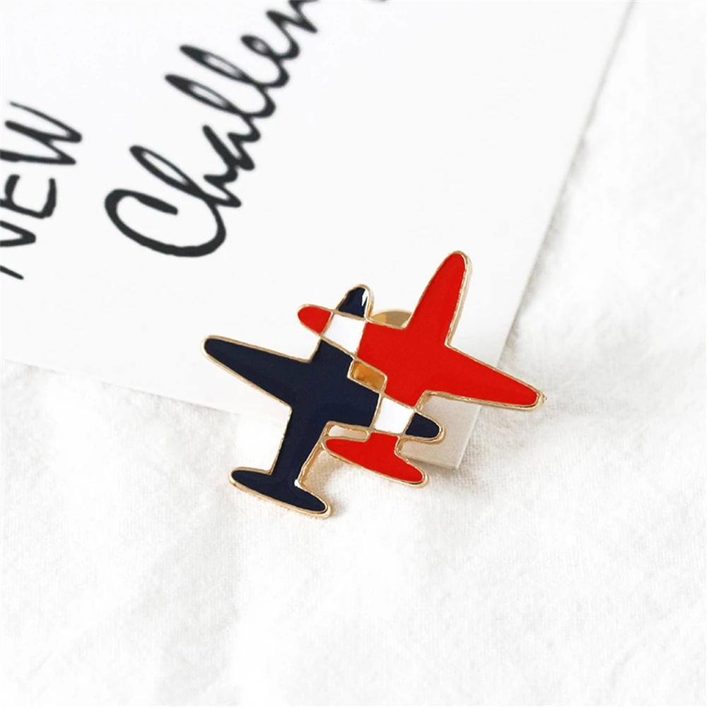 Squisita Spilla a Forma di Aereo a Strisce Rosse e Nere Spille Smaltate Colorate a Patch Spille per Adolescenti Gioielli Accessori Abbigliamento