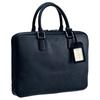 Bolsa de mão de couro de bezerro com fecho de zíper e logotipo Armani masculina azul marinho