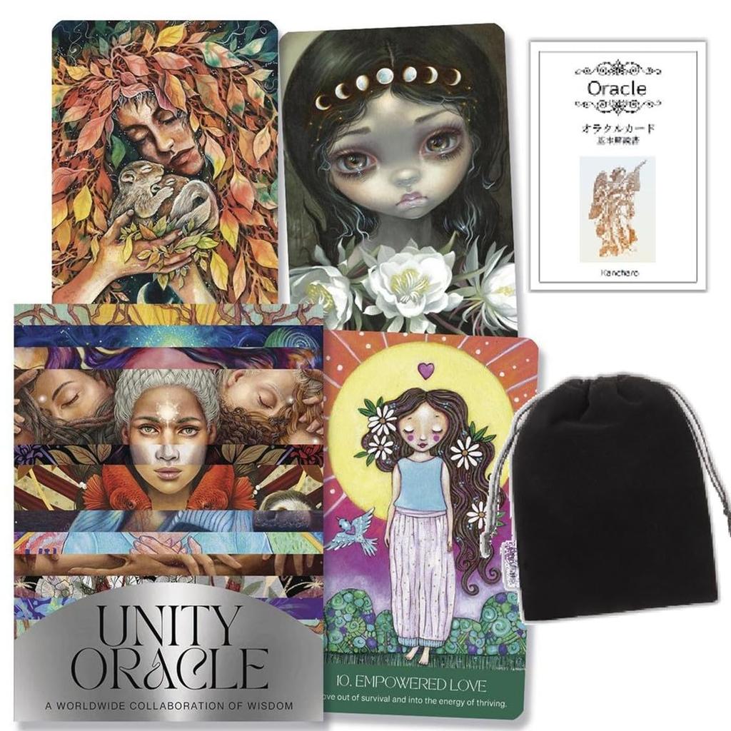 Kancharo Oracle Card Tarot Reading Includes Japanese Oracle Card Instructions Pouch 50-Card Set, [Unity Oracle], & (Authentic)