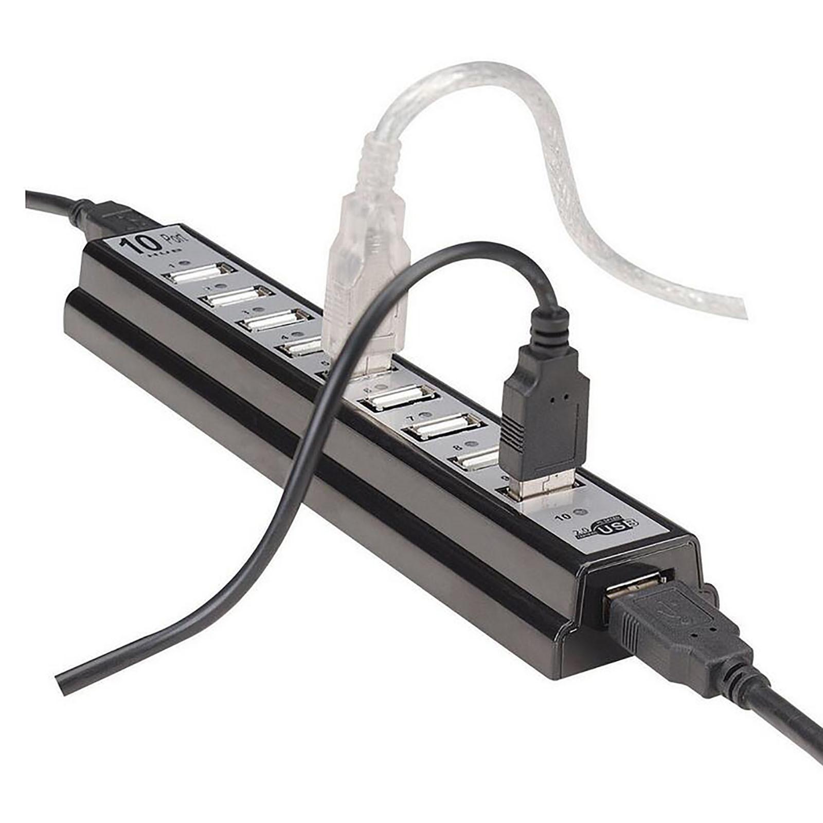 

Sagit 10-портовый высокоскоростной концентратор USB 2.0 + адаптер питания для портативного компьютера