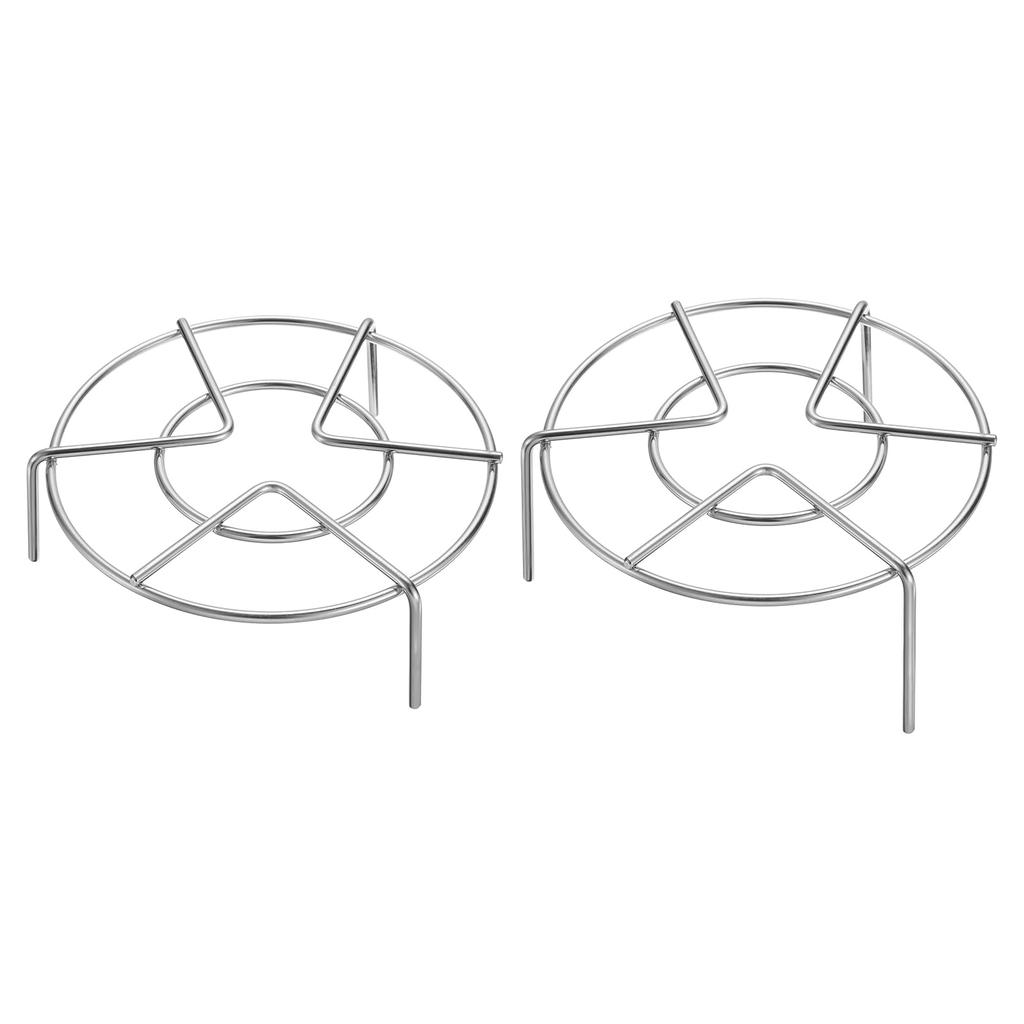 Uxcell Set of 2 6.3" Diameter Stainless Steel Trivet Steamer Racks for Pots, Electric Pressure Cookers, and Frying Pans, Silver (1.2"/2.8" Height)