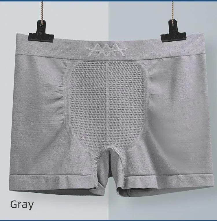 Men's 3-Pack 5D Magic Magnetic Mid-Waist Seamless Breathable High-Elastic Honeycomb Boxer Briefs