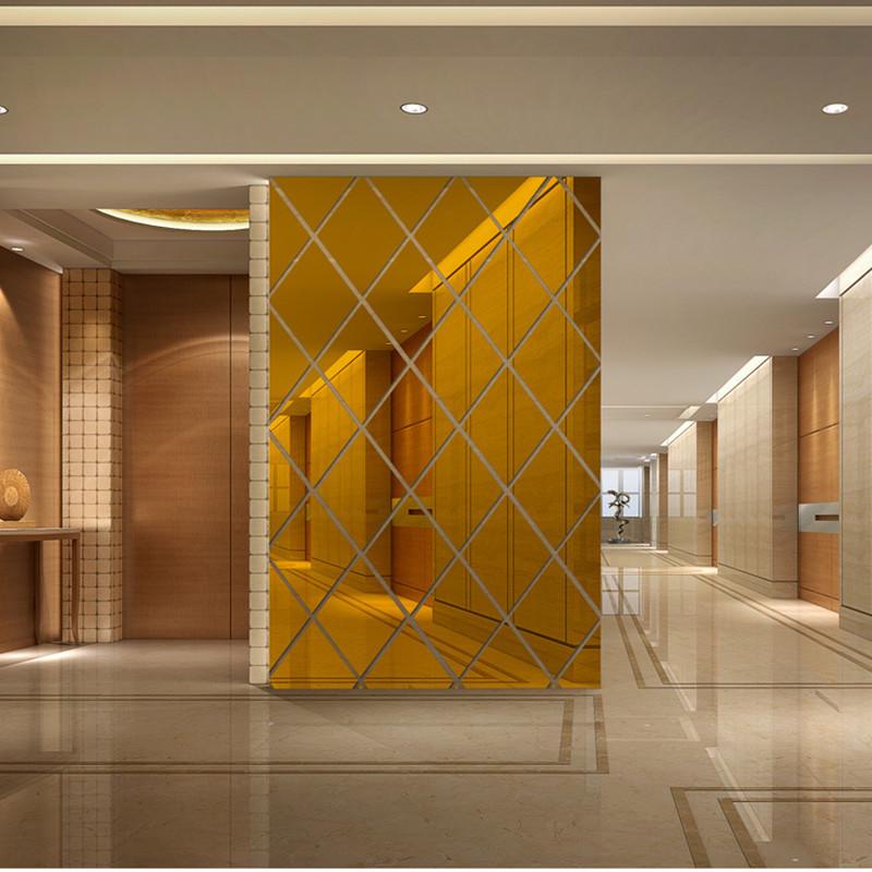 Buy High Quality Diamonds Triangles Wall Art Acrylic Mirror Wall Sticker House Decoration 3D DIY