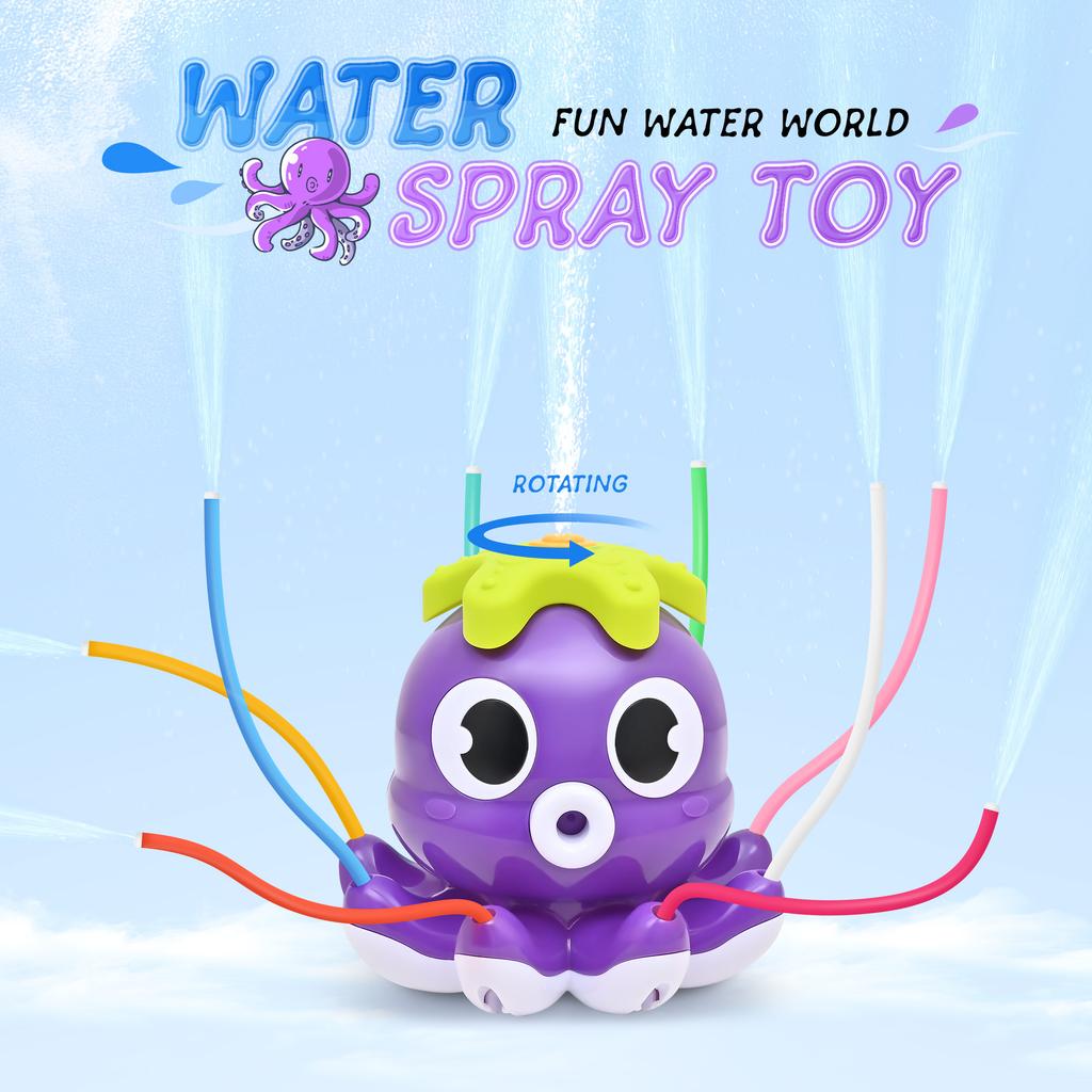 Giocattolo Acquatico Estivo Spruzzatore Rotante Spray Giochi all'Aperto per Bambini Giardino Polpo Cortile Cortile Cartone Animato Schizzi Giocattoli da Bagno per Bambini Regalo
