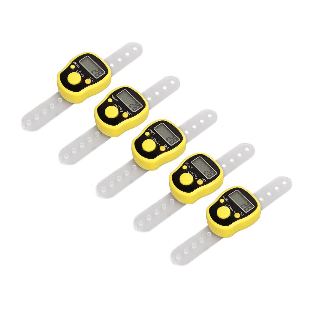 5PCS Finger Counter Adjustable Reset Button 5 Digit Number Hand Tally Counter for Prayer Religious Activities