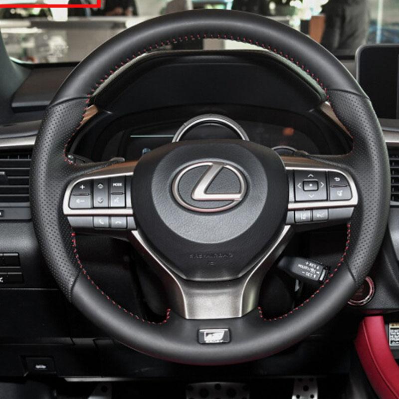 

Для Lexus ES250 ES300h GS200 GS300h GS450h RX200t LX570 Черная Нескользящая Накладка на Руль Автомобиля, Сшитая Вручную из Кожи style 1