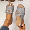 New large size women's fashion platform slippers metal chain platform women's sandals