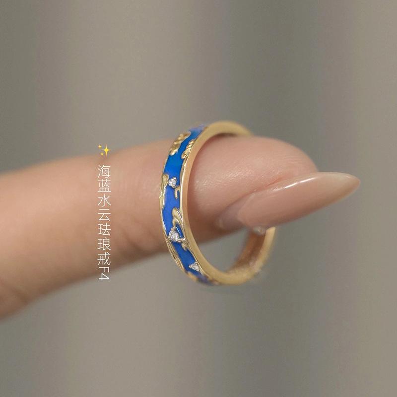 Niche Design Sense Epoxy Exquisite Opening Light Luxury High Sense Cold Wind Opening Ring Female
