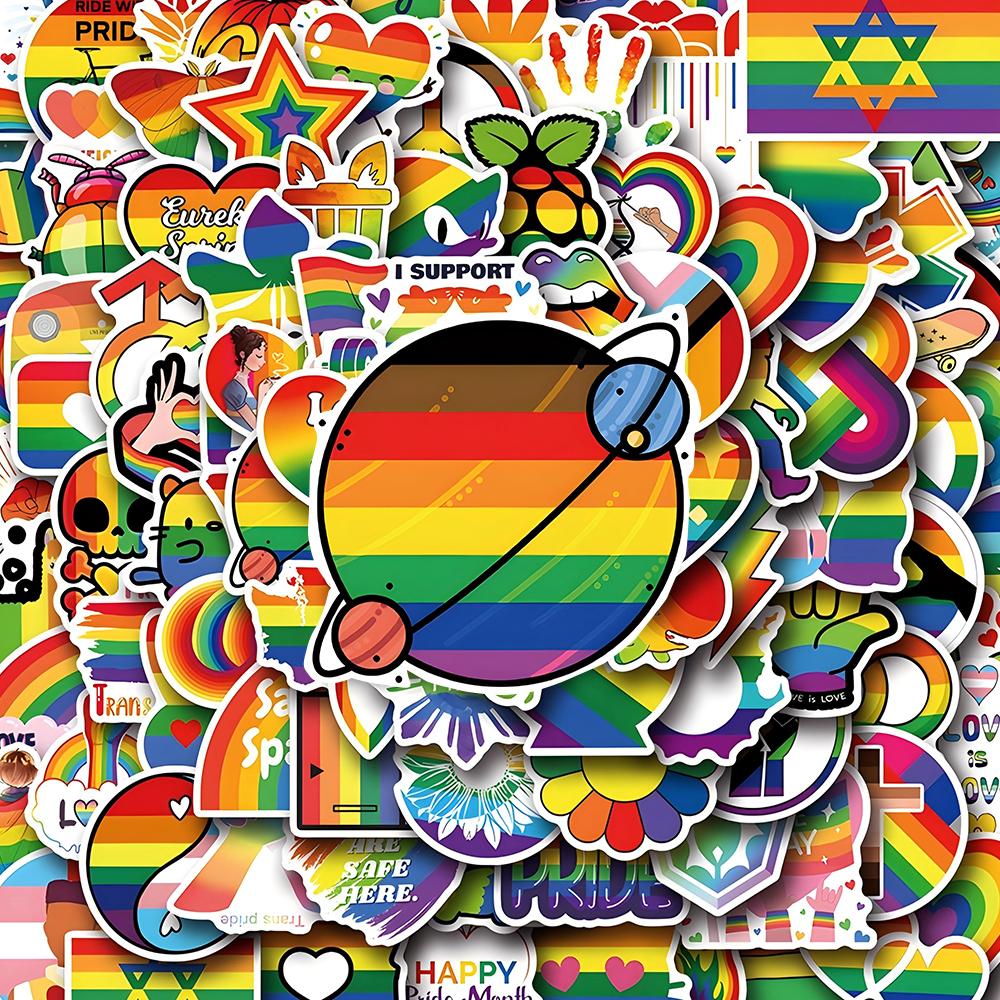 10/30/50/100 stuks Cartoon Regenboog Pride Parade Stickers Grappige LGBT Gay Graffiti Decals Bagage Telefoon Gitaar Decoratie Sticker Speelgoed