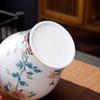 Ceramic Tea Jar Flower Bird General Jar Room Decoration Vase Home Candy Dried Fruit Medicinal Materials Storage Bottle with Lid
