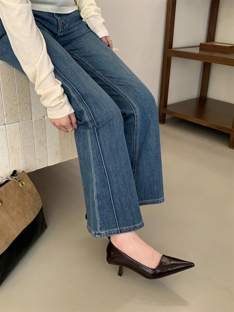 High Heels Women's Thin Heels High-end French Retro Pointed Single Shoes Women's Retro Outer Wear Versatile Light Mouth Work Shoes