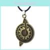 Collier Pendentif Anime Steins Gate Avec Breloque Engrenage en Alliage Pour les Fans de Cosplay