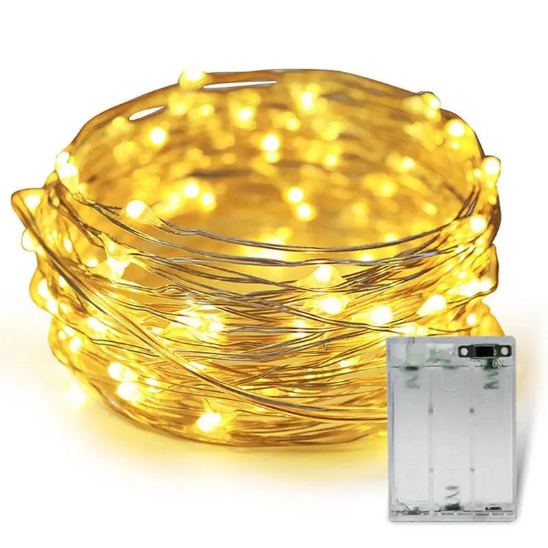 1Pack Fairy Light String Led Copper Wire String Light 1/2/3/5/10M Battery Powered For Bedroom Garden Party Wedding Decoration