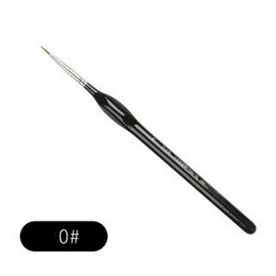 Wolf Hair Fine Line Brush - Black Triangular Birch Handle for Nail Art and Watercolor Detailing