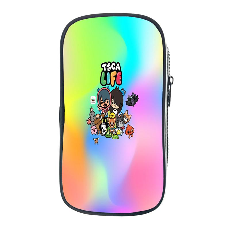 Toca Life World Pencil Case Gift Kids Boys Students Pencil Box Storage Pen Bag School Supplies Stationery Box