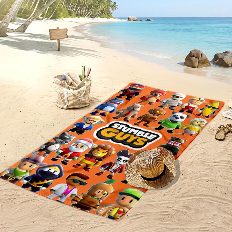 Stumble Guys Beach Towel, Soft Absorbent Quick‑Dry Towel for Beach Pool Swimming Travel Home