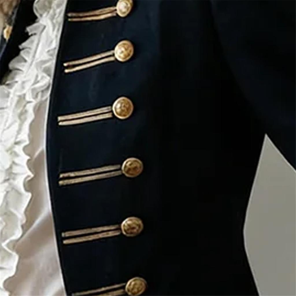 Dámský námořnický blazer vojenského stylu Zlaté knoflíky Dlouhý rukáv Štíhlý střih Vintage kabát Módní Denní dojíždění Ležérní svrchní oblečení