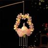 Handmade Bunny Lantern Luminous Glowing Flower Lamp Beaded Tassel Begonia Floral Handheld Light Family Activity