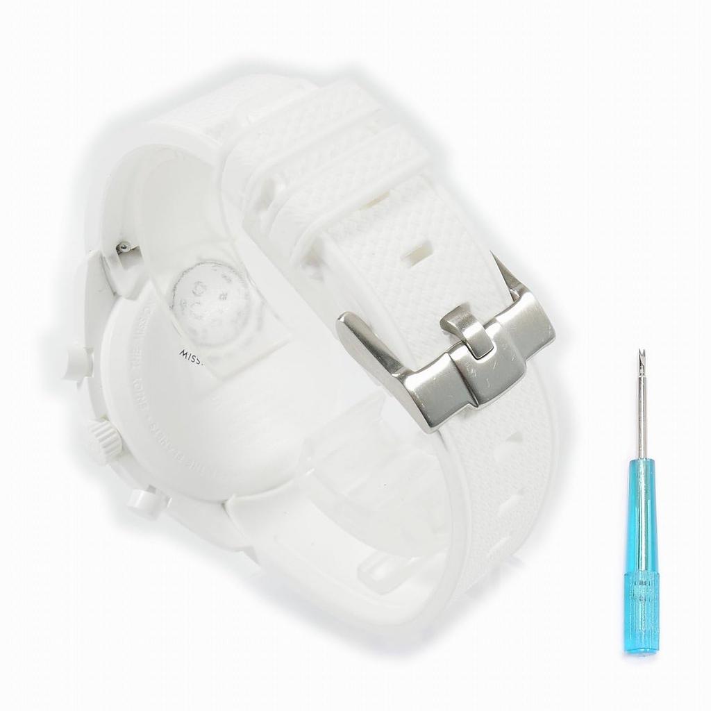 Swatch X OMEGA Exclusive Rubber Strap with Clicker Feature (White)