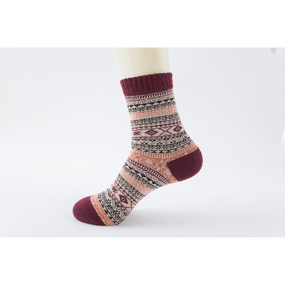 

Socks, Plush Socks, Men s, Ethnic Style, Warm Socks, Mid Length Socks, Striped Socks, Coral Fleece Socks 1 pair