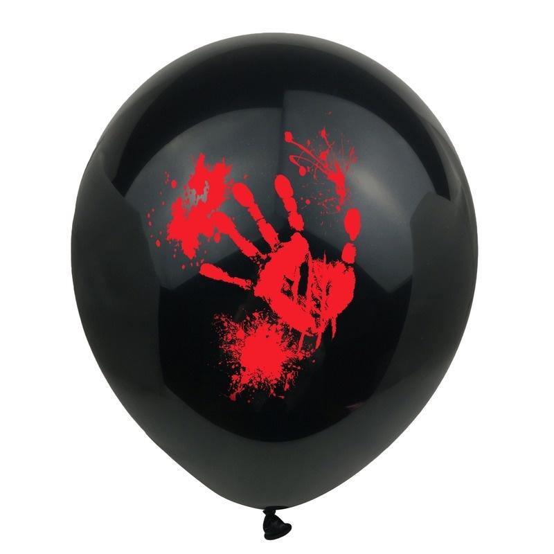 10pcs 12inch Halloween Balloon Pumpkin Printing Blood Handprint Latex Balloon Party Decoration