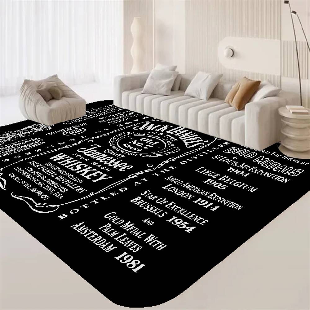 Tappeto da corridoio lavabile antiscivolo con motivo Jack-Daniels Whisky Tappeto per area divani e poltrone del soggiorno Tappetino per ingresso cucina Tappeto da area