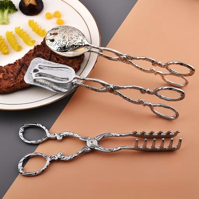 Bread Tongs Cake Clamp Arabic Vintage Style Buffet Clamps Barbecue Serving Tongs for Kitchen Home Cake Baking Desserts Salad Frying Grilling