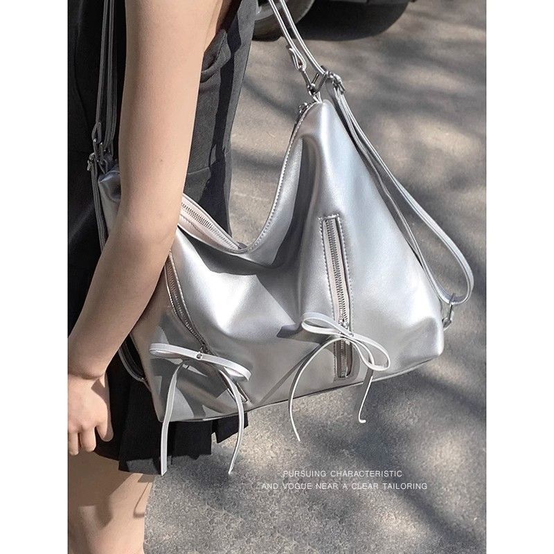 Bow backpack bag women's fashion Korean tote bag casual large capacity shoulder backpack