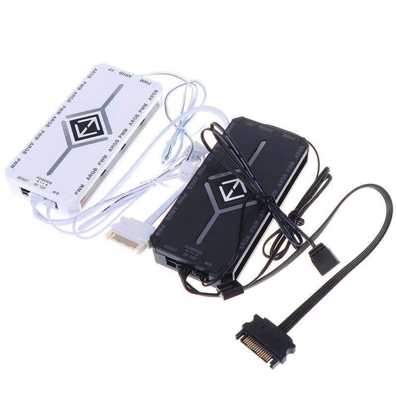 1 To 9 3 In 1 5V 3 Pin Argb Controller Cooling Fan Hub Pwm Magnetic Suction Hub With Argb Controller 5V 3 Pin For Pc Case
