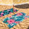 Toalla con Diseño de Hibisco Tropical y Palmeras Secado Rápido Toallas de Playa Son Adecuadas Para Piscinas Camping Yoga y el Gimnasio