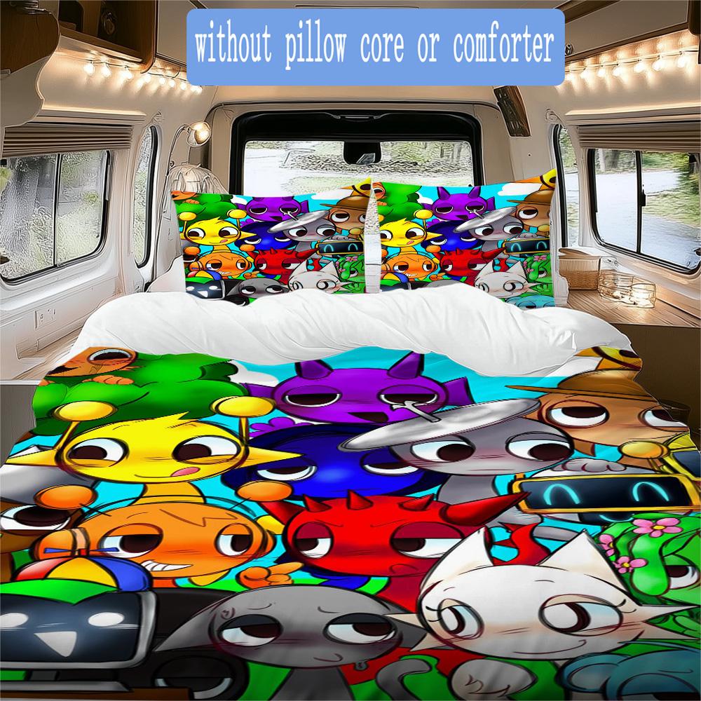 Dandy's World Pattern Bedding,Quilt Set Quilt Cover Pillowcase Home Birthday Gift (1*duvet Cover+2*pillowcase,without core)ZSJT0917030