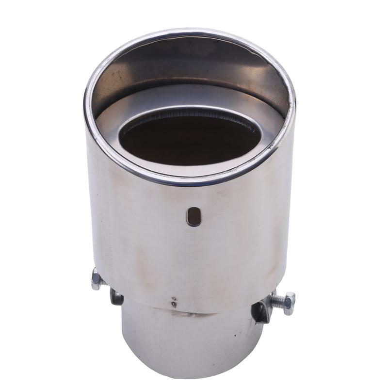 Punta de tubo de silenciador de escape redonda y recta trasera de coche cromada de acero inoxidable Universal