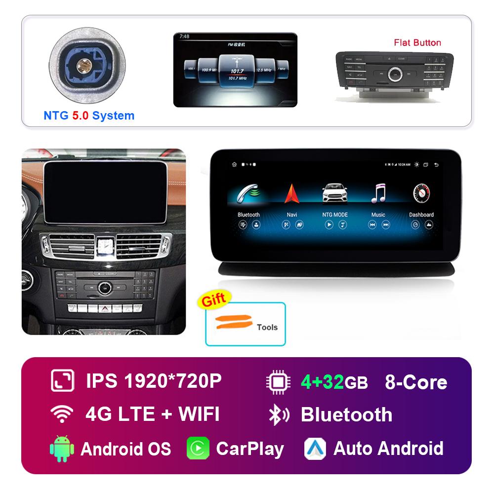 10.25 Inch for Mercedes Benz CLS W218 2010 - 2013 NTG 4.5 5.0 System Android Car Radio Multimedia Player GPS HD Touch Screen