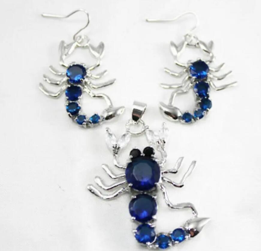 

Модные хрустальные украшения, синие серьги-подвески с кристаллами скорпиона